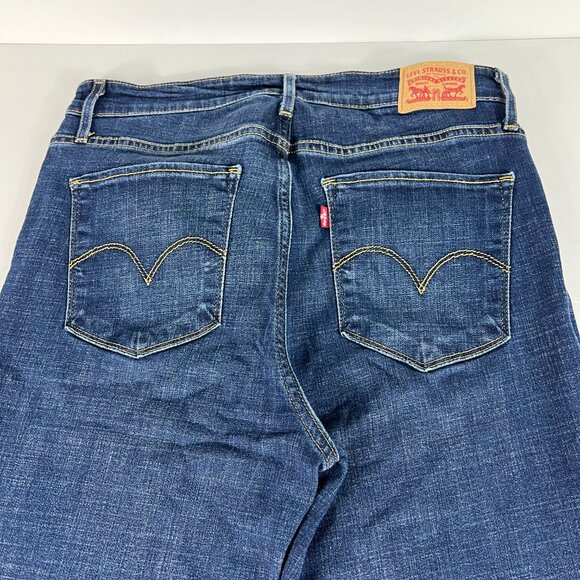 Levi's Jeans Women's 32 721 High Rise Skinny Fit Dark Blue Faded Stretch Denim - Picture 10 of 16